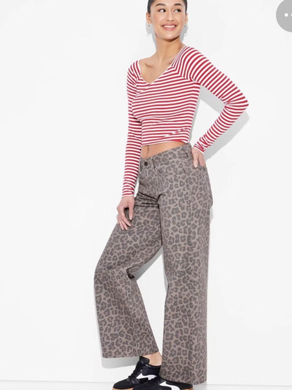 Wide Leg Leopard Print baggy Jeans